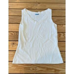 Knitline V Neck Sleeveless Sweater Size Large Women’s White